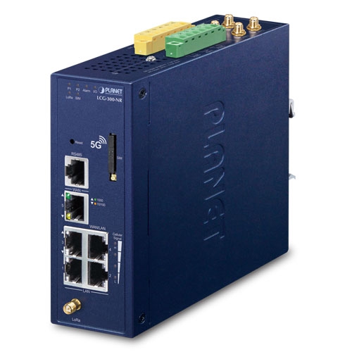 PLANET LCG-300-EU Teollinen LoRaWAN Gateway 5-porttinen 10/100/1000T EU868 MHz