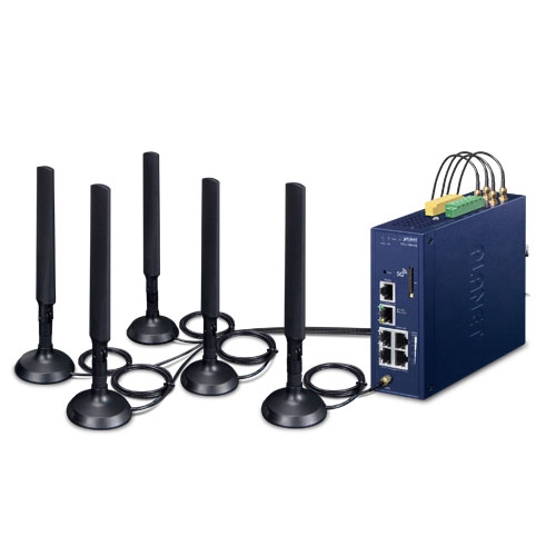 PLANET LCG-300-NR-EU Teollinen LoRaWAN + 5G NR Gateway 5-porttinen 10/100/1000T EU868 MHz