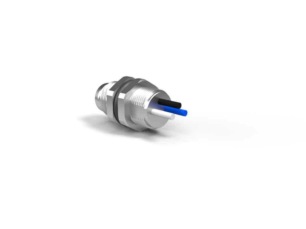 EUROCONN M8A-04SWRS-500M8 M12 NAARAS LIITIN A-KOODAUS ASENNUS EDESTÄ ASENNUSRUUVI M12x1.0 4NAP JOHTIMET 2M