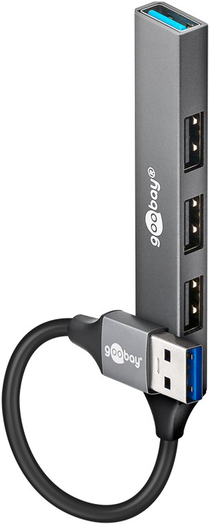 GOOBAY 74456 Slim 4-Port USB Hub USB-A to USB-A 5 Gbit/s