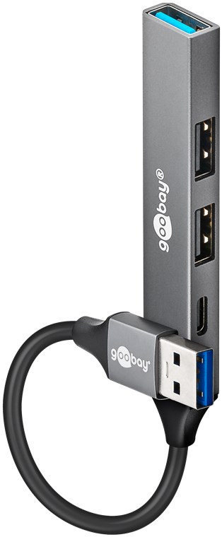 [74458] GOOBAY 74458 Slim 4-Port USB Hub USB-A to USB-C/USB-A 5 Gbit/s