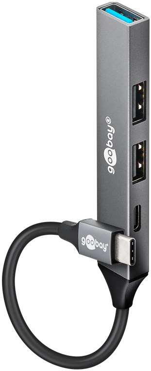 GOOBAY 74459 Slim 4-Port USB Hub USB-C to USB-C/USB-A 5 Gbit/s