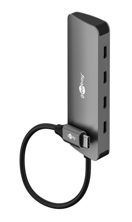 GOOBAY 76565 Slim 4-Port USB Hub USB-C to USB-C 10 Gbit/s