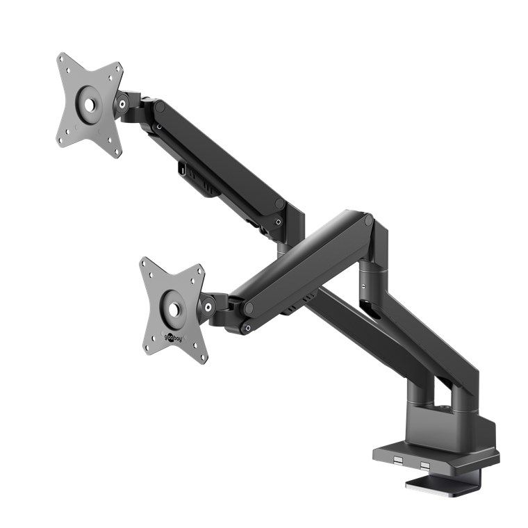 GOOBAY 70814 Kaksoisnäytön kiinnike kaasujousella 43–81 cm