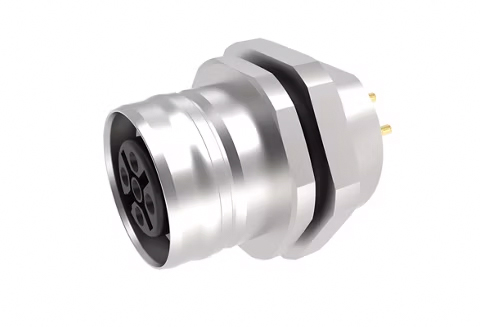 [1204040017] MOLEX 1204040017 Ultra-Lock 2.0 (M12) Receptacle, 5 Poles, Female (Straight), A-Coded, Front Panel Mount, PG9 Mounting Threads, PCB Pins