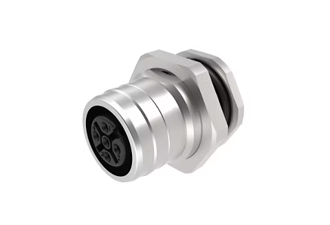 MOLEX 1204040032 Ultra-Lock 2.0 (M12) Receptacle, 5 Poles, Female (Straight) to Leads, A-Coded, Back Panel Mount, M16 Mounting Threads, 0.50m (1.64') Length
