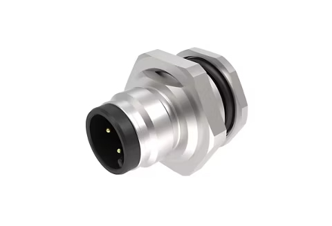 MOLEX 1204040052 Ultra-Lock 2.0 (M12) Receptacle, 8 Poles, Male (Straight) to Leads, A-Coded, Back Panel Mount, M16 Mounting Threads, 0.50m (1.64') Length