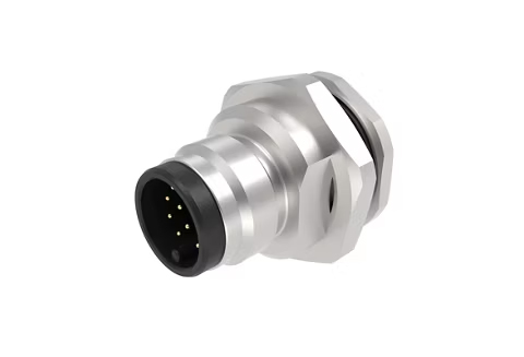 MOLEX 1204040057 Ultra-Lock 2.0 (M12) Receptacle, 12 Poles, Male (Straight), A-Coded, Back Panel Mount, M16 Mounting Threads, PCB Pins
