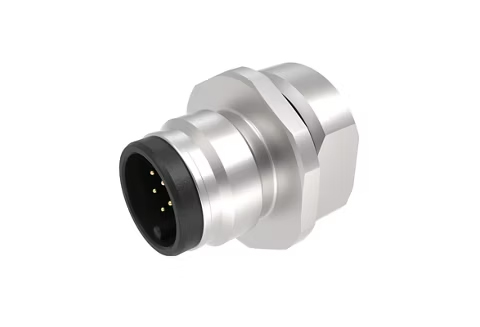 [1204040069] MOLEX 1204040069 Ultra-Lock 2.0 (M12) Receptacle, 12 Poles, Male (Straight) to Leads, A-Coded, Front Panel Mount, M16 Mounting Threads, 0.30m (11.81") Length