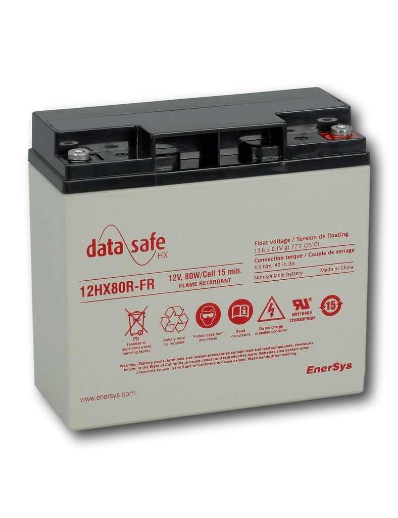 ENERSYS 12HX80FR DATASAFE SULJETTU LYIJYAKKU 12V 80W/KENNO 10 VUOTTA