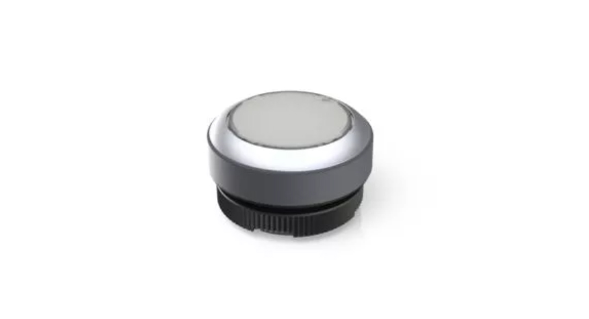 RAFI 1.30.270.921/2200 RAFIX 22 FS+ FLEXLAB Valaistu painikekytkin - round collar, momentary contact function, frontring metallic silver