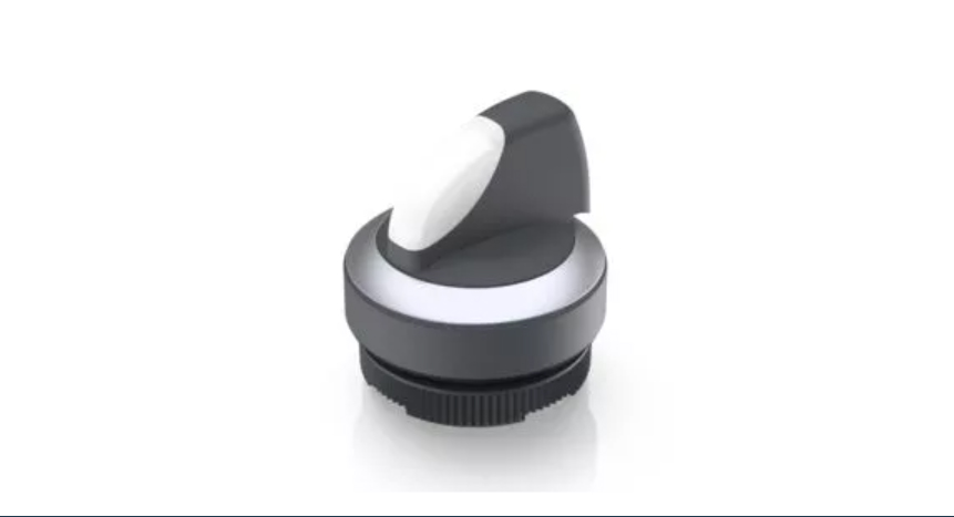 [1.30.272.202/2200] RAFI 1.30.272.202/2200 RAFIX 22 FS+ Valaistu valintakytkin - round collar, frontring metallic silver, 1 x 90°, shape V, latching