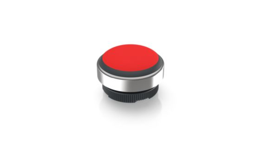 RAFI 1.30.280.001/2301 RAFIX 22 FSR Valaistu painikekytkin - round collar, momentary contact function, frontring black, bezel red