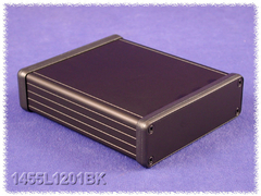 HAMMOND 1455L1201BK - ALUMIINIKOTELO 123x103x30,5mm musta