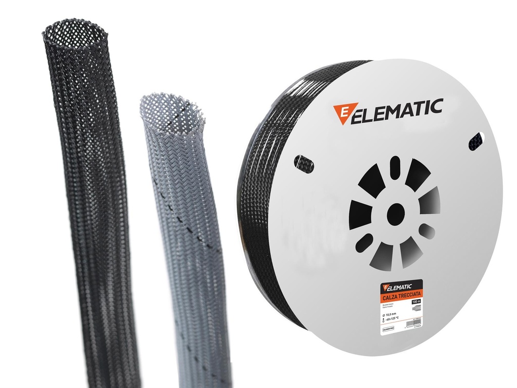 [15510010] ELEMATIC 15510010 Suojasukka (PA) Punottu 10-15mm Harmaa - 100m