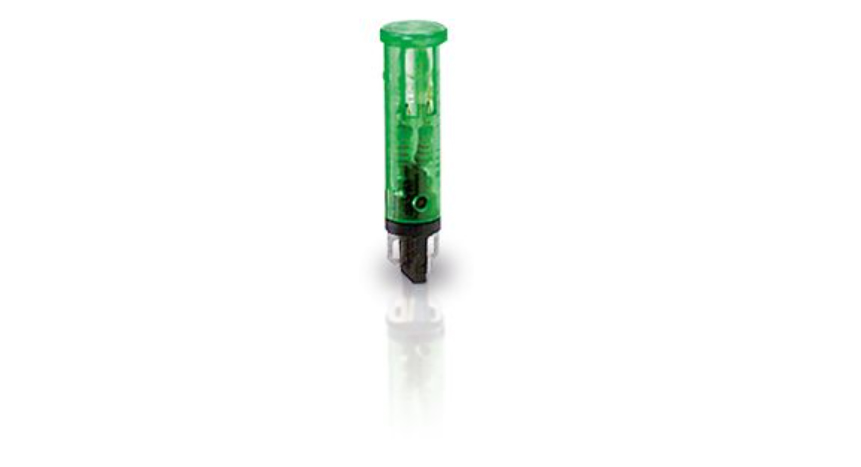 [1.69.508.864/1301] RAFI 1.69.508.864/1301 LED-merkkivalo - 5 mm, flat round bezel, 28 Volt, bezel red, Solder terminal