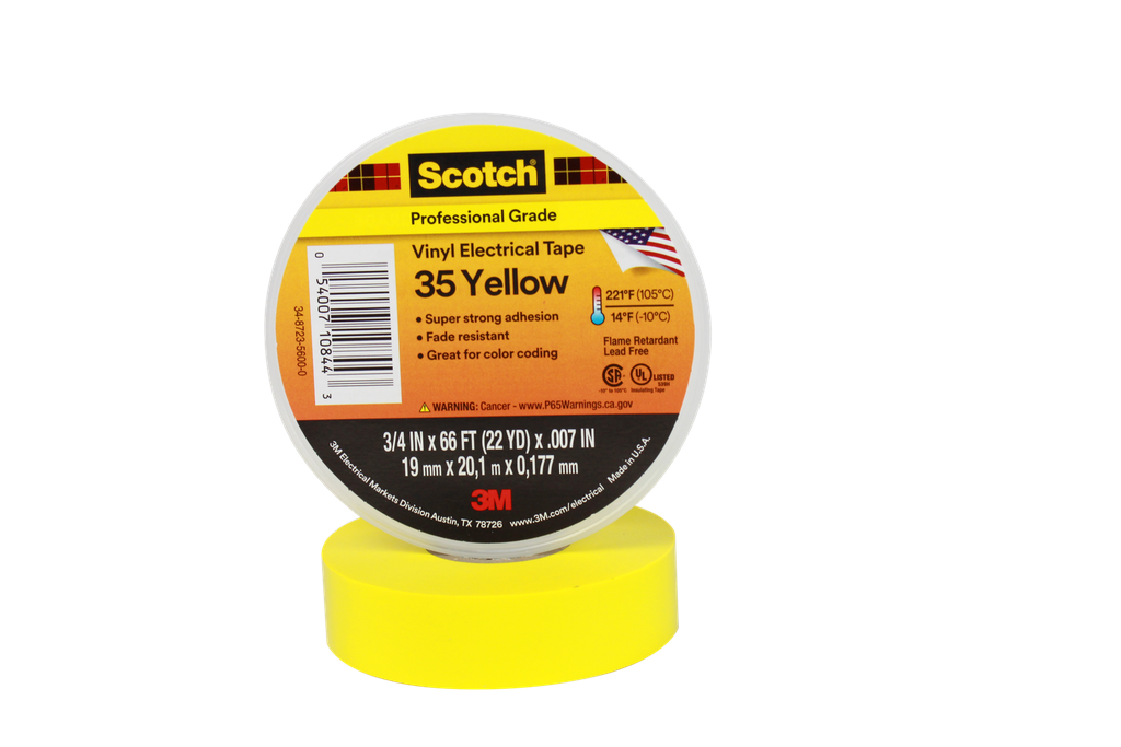 3M 1800687 Scotch® 35 vinyyli sähköteippi keltainen 19 mm x 20 m