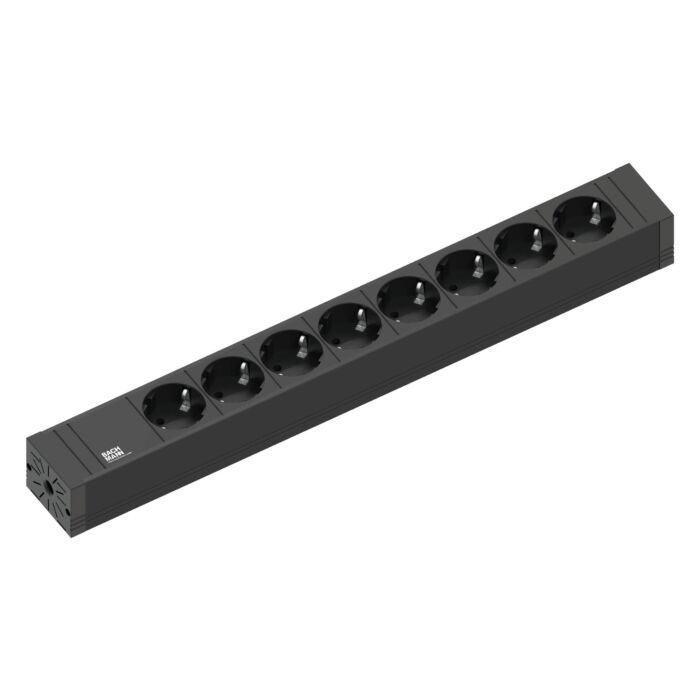 BACHMANN 420.0019 Virtapaneeli 8 x Schuko 2,0 m korvakkeilla musta