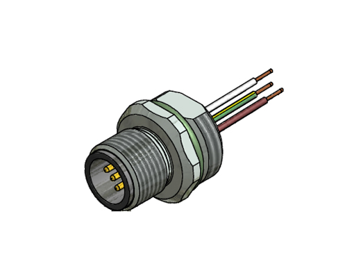 CONEC 43-01268 - M12 urosliitin 5-napainen front mount M16 0,5mm2