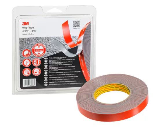 3M 4991F19BLI VHB teippi harmaa 19mm x 5,5m