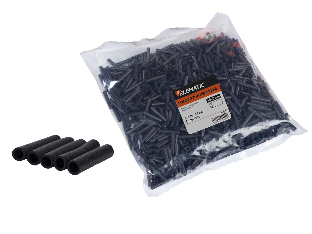 ELEMATIC 5381 Neopreeni suojaholkki 1.75-3.5mm Musta 1000kpl