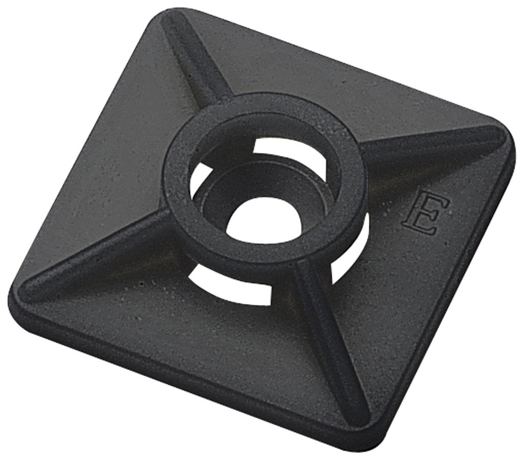 [5474] ELEMATIC 5474 Nippusiteen kiinnitysalusta liimalla ABS - max 4.8mm nippusiteelle musta 100 kpl