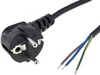 [50083] Verkkojohto 2m Musta Kulma Schuko / Avoin Kaapeli H03VV-F3G 0.75 mm² - 801-2BK-KULMA