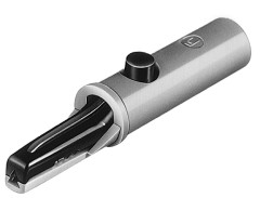 HIRSCHMANN AK 10 - Hauenleukaliitin 4mm Banaaniliittimelle Eristetty - Musta