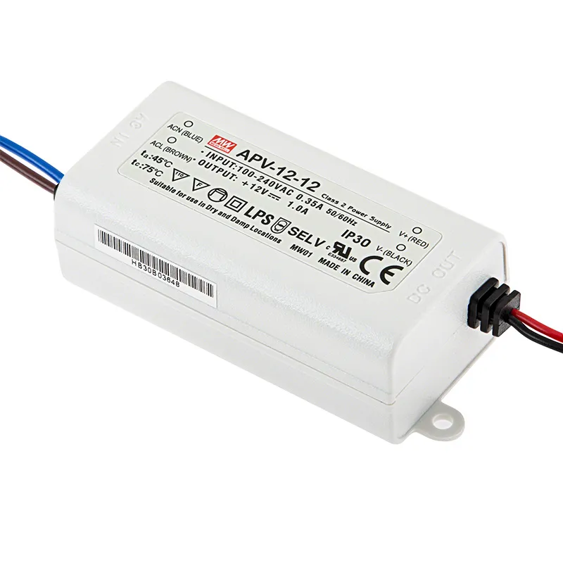 MEAN WELL APV-12-12 - Vakiojännite Led Teholähde 12Vdc 1A