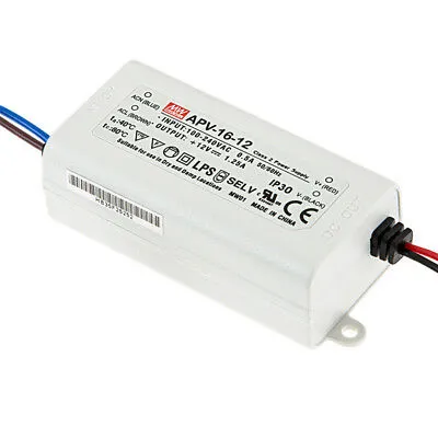MEAN WELL APV-16-12 - Led Teholähde 16W 12Vdc 1.25A - Vakiojännite