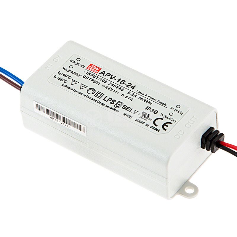 [APV-16-24] MEAN WELL APV-16-24 - Led Teholähde 16W 24Vdc 0.67A - Vakiojännite