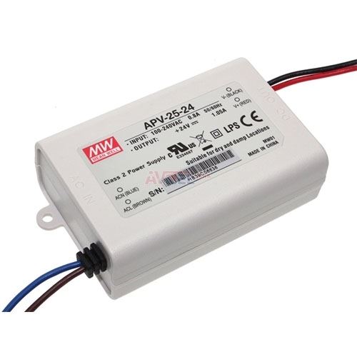 [APV-25-24] MEAN WELL APV-25-24 - Led Teholähde 25W 24Vdc 1.05A - Vakiojännite