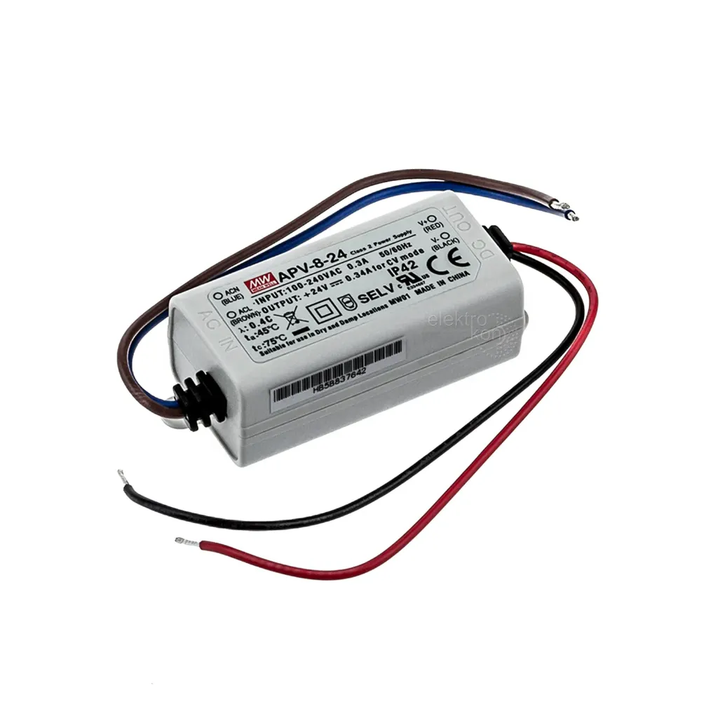 [APV-8-24] MEAN WELL APV-8-24 - Led Teholähde 8W 24Vdc 0.34A - Vakiojännite