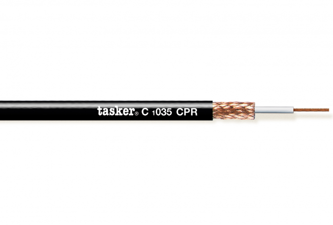 TASKER C1035 - YKSINAPAINEN SUOJATTU KAAPELI 1x0,35mm2 PVC CPR Eca + UKCA 100m KELA MUSTA