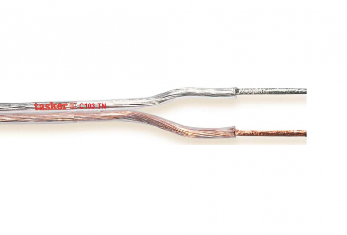 [C103TN] TASKER - C103TN KAIUTINKAAPELI 2x0,22 mm2 -  PVC 100 m KELA- KIRKAS