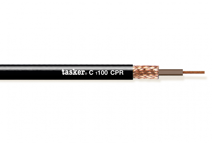 TASKER - C1100 YKSINAPAINEN SUOJATTU KAAPELI 1x1,00 mm2 -  PVC CPR Eca + UKCA 100 m KELA - MUSTA