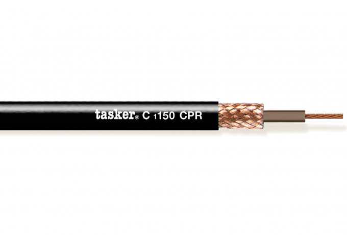 [C1150] TASKER C1150 - YKSINAPAINEN SUOJATTU KAAPELI 1x1,50mm2  PVC CPR Eca + UKCA 100m KELA MUSTA