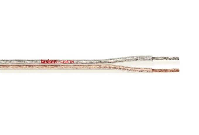 [C198TN] TASKER - C198TN KAIUTINKAAPELI 2x0,50 mm2 -  PVC 100 m KELA - KIRKAS