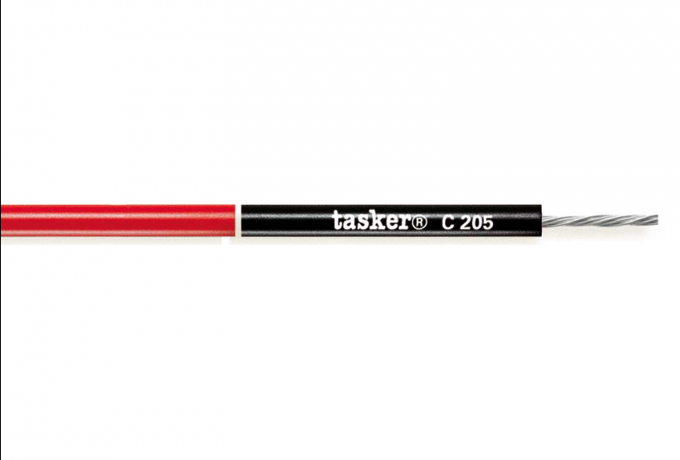 TASKER C205-MU - ERITTÄIN TAIPUISA YKSINAPAINEN KAAPELI 1x0,50mm2 PVC 100m KELA MUSTA