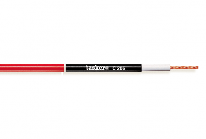 TASKER C206-MU - ERITTÄIN TAIPUISA YKSINAPAINEN KAAPELI 1x1,00mm2 PVC 100m KELA MUSTA
