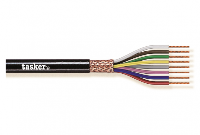TASKER - C3035 MONINAPAINEN SUOJATTU KAAPELI 3x0,35 mm2 -  PVC CPR Eca + UKCA 100 m KELA - MUSTA