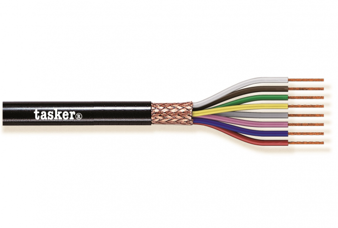 TASKER - C3050 MONINAPAINEN SUOJATTU KAAPELI 3x0,50 mm2 -  PVC CPR Eca + UKCA 100 m KELA - MUSTA