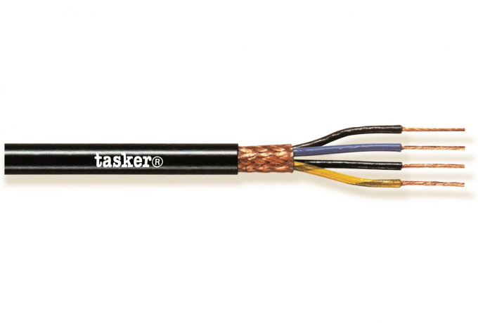 TASKER - C3075 MONINAPAINEN SUOJATTU KAAPELI 3x0,75 mm2 -  PVC CPR Eca + UKCA 100 m KELA - MUSTA
