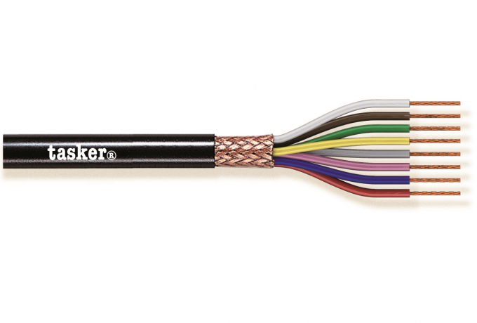 TASKER - C4025 MONINAPAINEN SUOJATTU KAAPELI 4x0,25 mm2 -  PVC CPR Eca + UKCA 100 m KELA - MUSTA