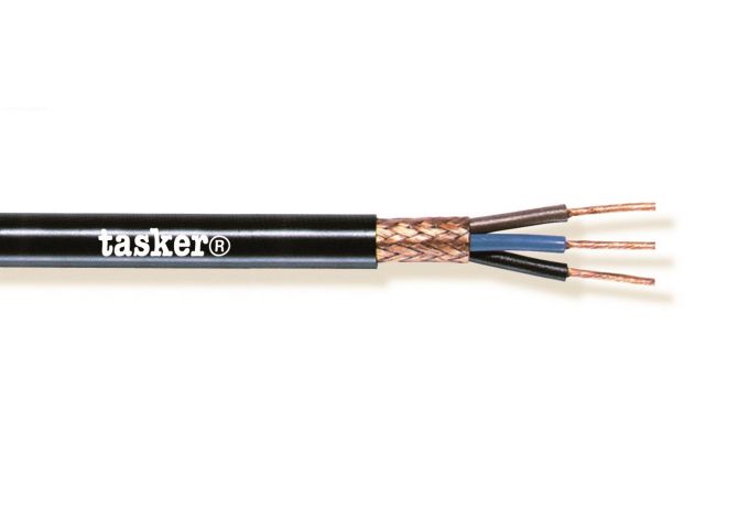 TASKER - C4100 MONINAPAINEN SUOJATTU KAAPELI 4x1,00 mm2 -  PVC CPR Eca + UKCA 100 m KELA - MUSTA
