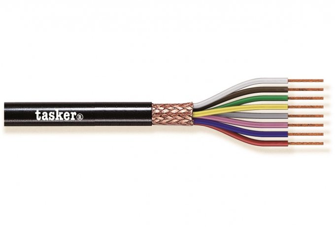 TASKER - C6050 MONINAPAINEN SUOJATTU KAAPELI 6x0,50 mm2 -  PVC CPR Eca + UKCA 100 m KELA - MUSTA