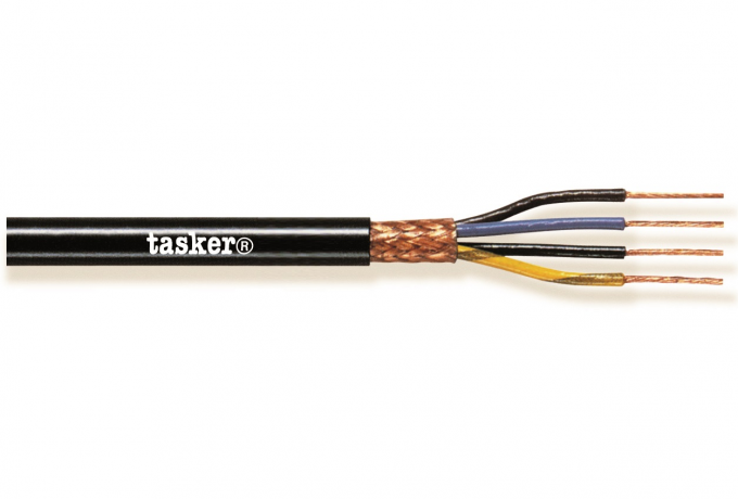 TASKER - C6075 MONINAPAINEN SUOJATTU KAAPELI 6x0,75 mm2 -  PVC CPR Eca + UKCA 100 m KELA - MUSTA