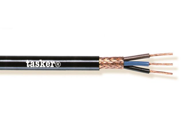 TASKER - C6100 MONINAPAINEN SUOJATTU KAAPELI 6x1,00 mm2 -  PVC CPR Eca + UKCA 100 m KELA - MUSTA