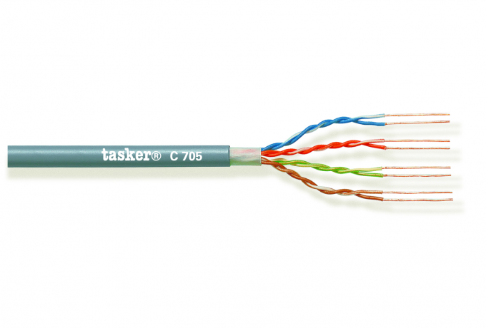 [C705 GREY 305M] TASKER C705 VERKKOKAAPELI CAT5e UTP UL/ETL hyväksytty Harmaa 305m kela
