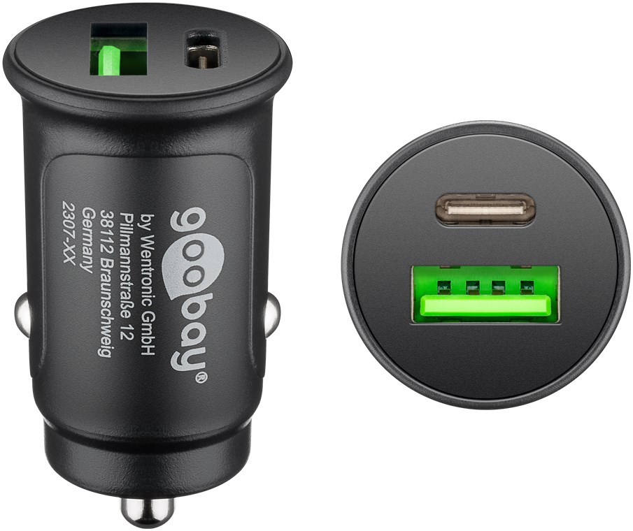 [55634] GOOBAY 55634 - 12/24V Autolaturi USB C/A 30W